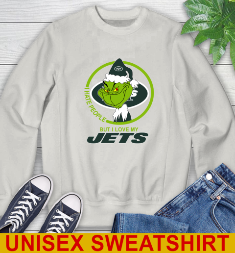 New York Jets NFL Christmas Grinch I Hate People But I Love My Favorite Football Team Sweatshirt 12