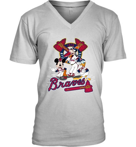 MLB Atlanta Braves Gray Men's Short Sleeve V-Neck Jersey - S