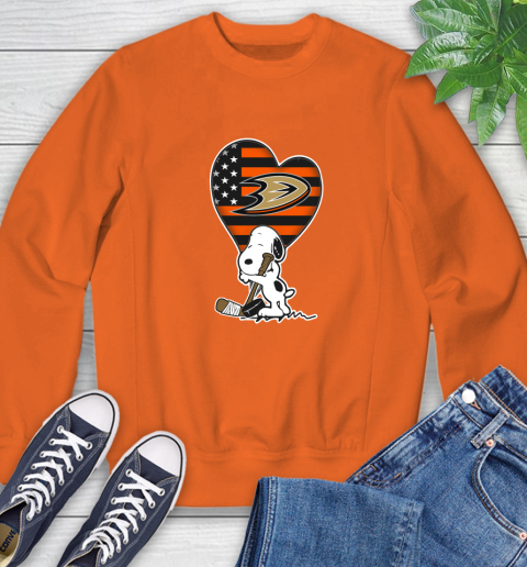 Anaheim Ducks NHL Hockey The Peanuts Movie Adorable Snoopy Sweatshirt 4