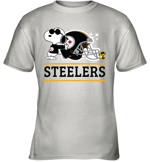 The Pittsburg Steelers Joe Cool And Woodstock Snoopy Mashup Youth T-Shirt