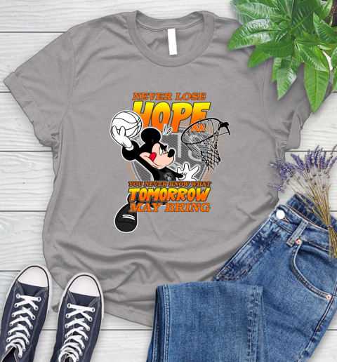 Brooklyn Nets NBA Basketball Mickey Disney Never Lose Hope Women's T-Shirt 5