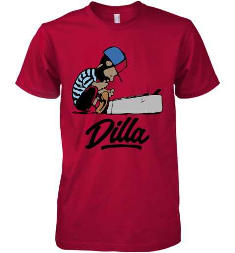 enr3 schroeder peanuts j dilla snoopy mashup shirts premium guys tee 5 front red