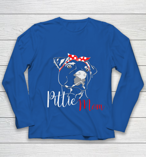 Dog Mom Shirt Pittie Mom T Shirt American Pitbull Shirt Dog Lover Youth Long Sleeve 7