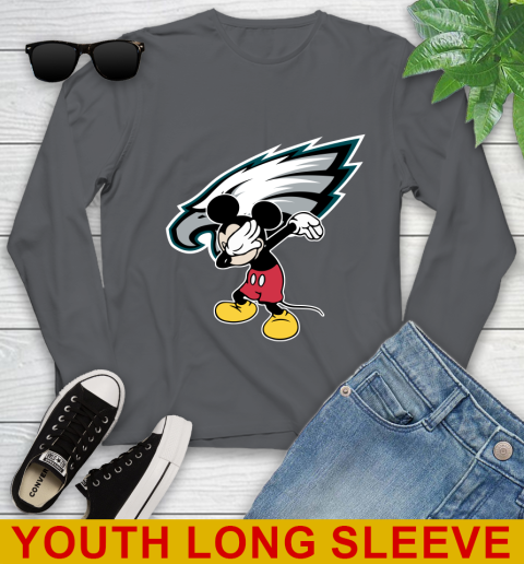 Philadelphia Eagles NFL Football Dabbing Mickey Disney Sports Youth Long Sleeve 9