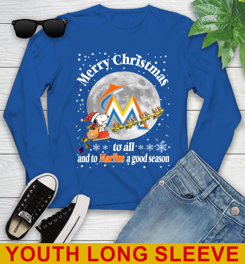 Miami Marlins Merry Christmas To All And To Marlins A Good Season MLB Baseball Sports Youth Long Sleeve 10