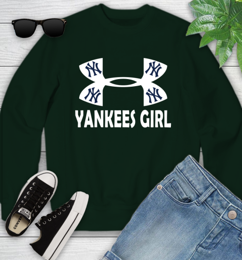 MLB New York Yankees Girl Under Armour Baseball Sports Youth Sweatshirt 9