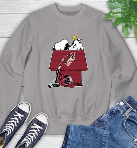 Arizona Coyotes NHL Hockey Snoopy Woodstock The Peanuts Movie Sweatshirt 17