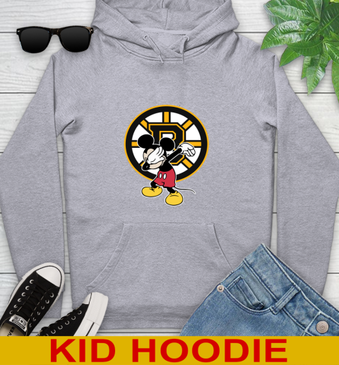 Boston Bruins NHL Hockey Dabbing Mickey Disney Sports Youth Hoodie 6