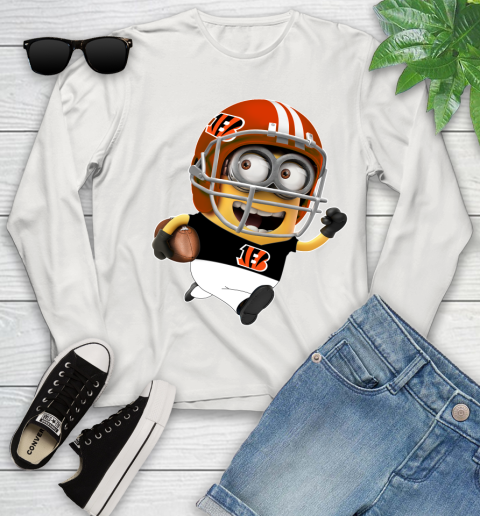 NFL Cincinnati Bengals Minions Disney Football Sports Youth Long Sleeve 12