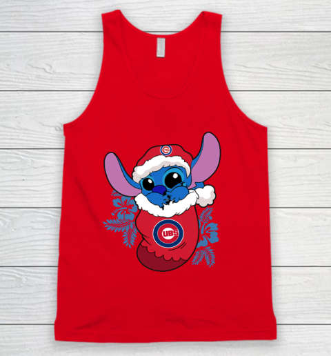 Chicago Cubs Christmas Stitch In The Sock Funny Disney MLB Tank Top 6