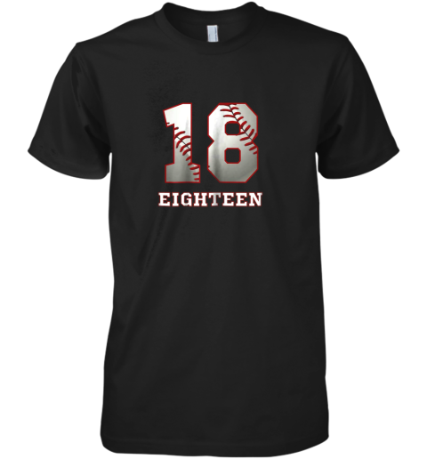 Baseball Number Player No 18 Jersey Premium Men's T-Shirt