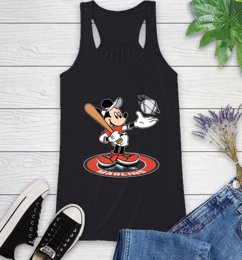 MLB Baseball Miami Marlins Cheerful Mickey Disney Shirt Racerback Tank