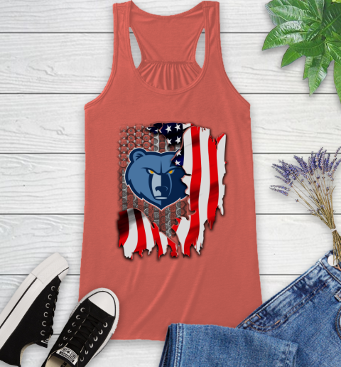 Memphis Grizzlies NBA Basketball American Flag Racerback Tank 3