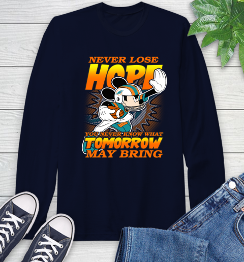 Miami Dolphins NFL Football Mickey Disney Never Lose Hope Long Sleeve T-Shirt 3