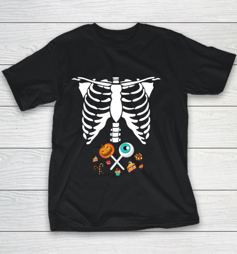 Halloween Skeleton Candy Funny X Ray Kids Boys Girls Gift Youth T-Shirt