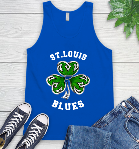 NHL St.Louis Blues Three Leaf Clover St Patrick's Day Hockey Sports Tank Top 4