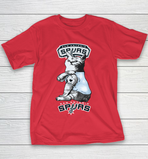 NBA Basketball My Cat Loves San Antonio Spurs Youth T-Shirt 7