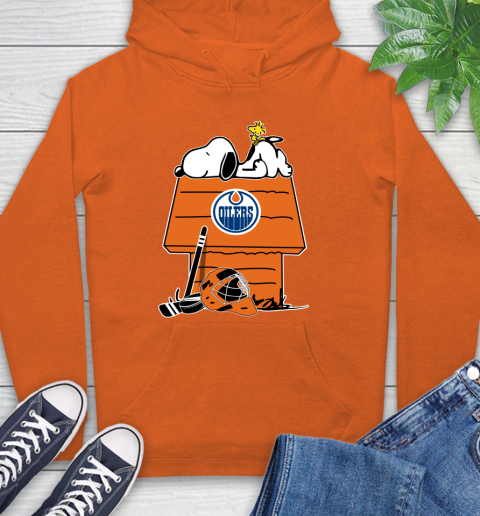 Edmonton Oilers NHL Hockey Snoopy Woodstock The Peanuts Movie Hoodie 5