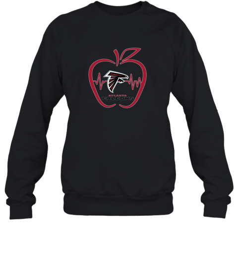 Apple Heartbeat Teacher Symbol Atlanta Falcons Sweatshirt