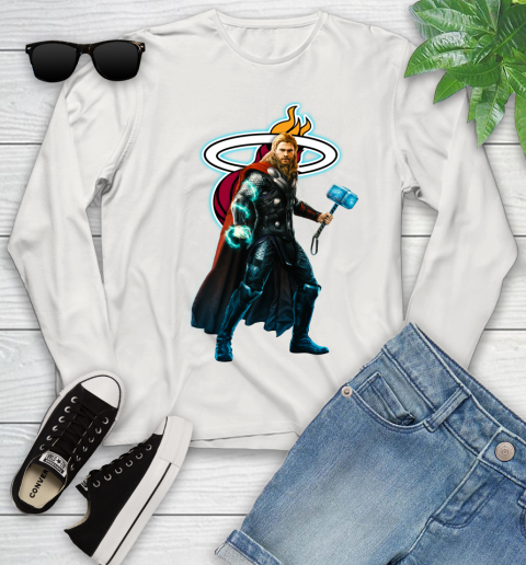NBA Thor Avengers Endgame Basketball Miami Heat Youth Long Sleeve 12