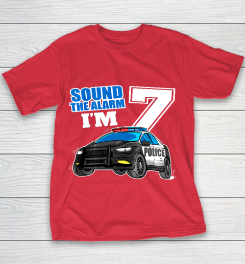 Kids Police Car 7th Birthday Shirt Boy 7 Cop Policeman Officer 7 Year Old Youth T-Shirt 7