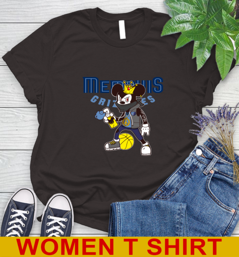 Memphis Grizzlies NBA Basketball Mickey Peace Sign Sports Women's T-Shirt 8