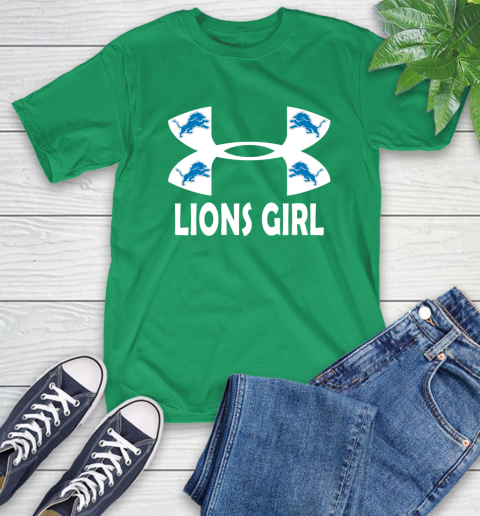 NFL Detroit Lions Girl Under Armour Football Sports T-Shirt 7