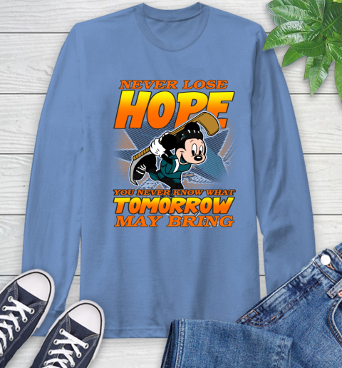 San Jose Sharks NHL Hockey ootball Mickey Disney Never Lose Hope Long Sleeve T-Shirt 12