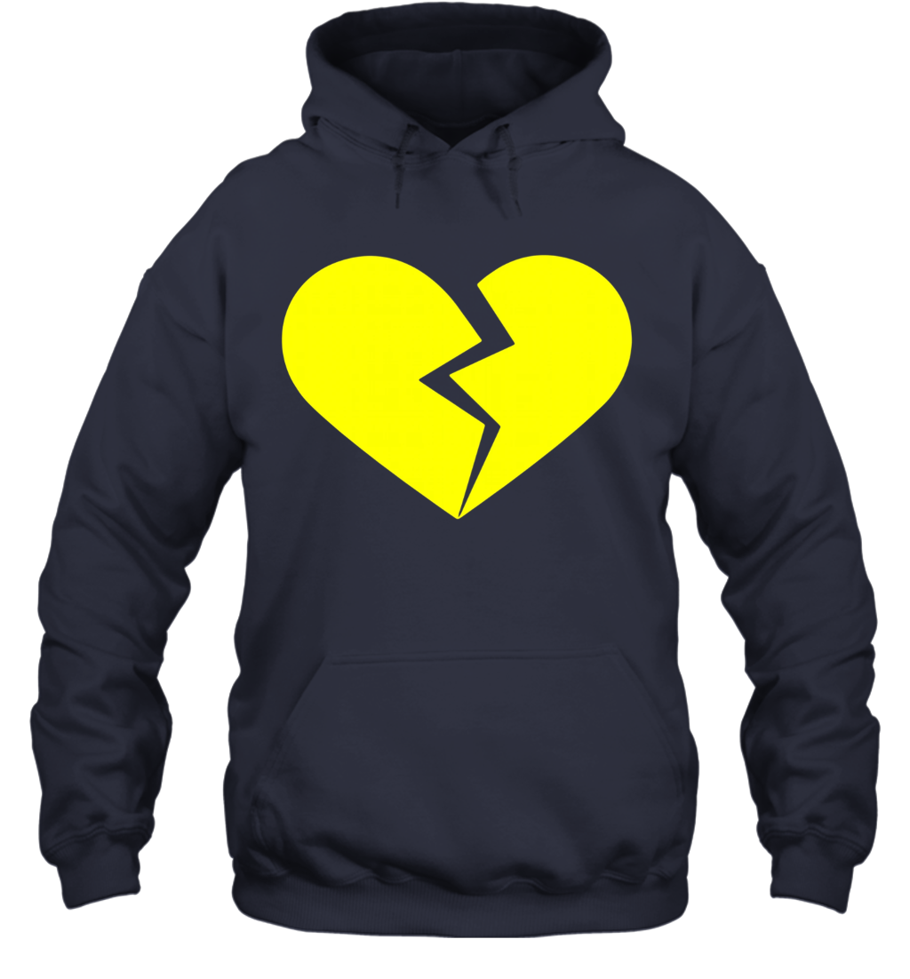 yellow broken heart hoodie