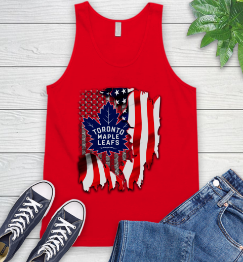 Toronto Maple Leafs NHL Hockey American Flag Tank Top 5