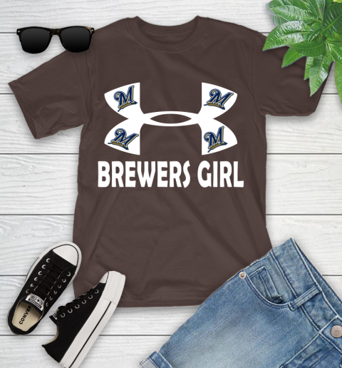 MLB Milwaukee Brewers Under Armour Baseball Sports Youth T-Shirt 7