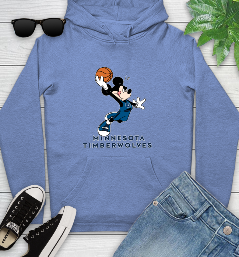 NBA Basketball Minnesota Timberwolves Cheerful Mickey Mouse Shirt Youth Hoodie 11