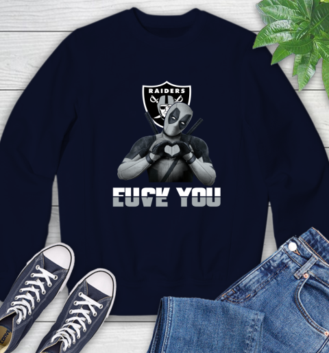 NHL Oakland Raiders Deadpool Love You Fuck You Football Sports Sweatshirt 2