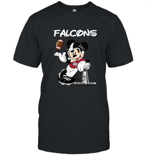 Mickey Falcons Taking The Super Bowl Trophy Football Unisex Jersey Tee
