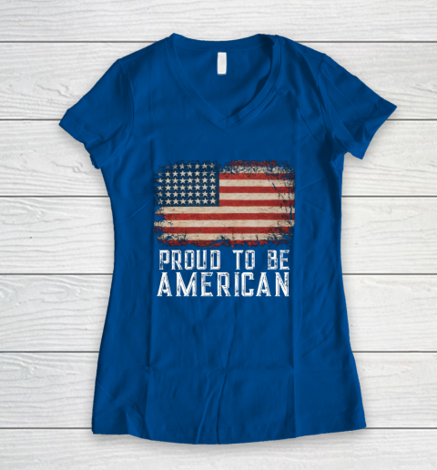 Proud American Patriotic USA Flag Women's V-Neck T-Shirt 7
