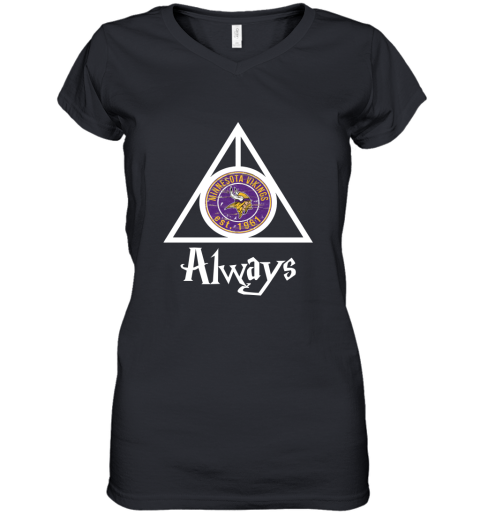 Always Love The Minnesota Vikings x Harry Potter Mashup Women's V-Neck T-Shirt
