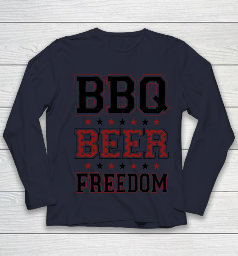 BBQ Beer Freedom Trump Fan Youth Long Sleeve 3