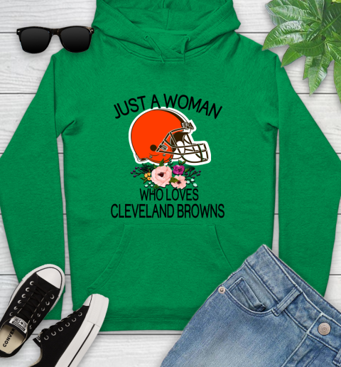 NFL Just A Woman Who Loves Cleveland Browns Football Sports Youth Hoodie 5