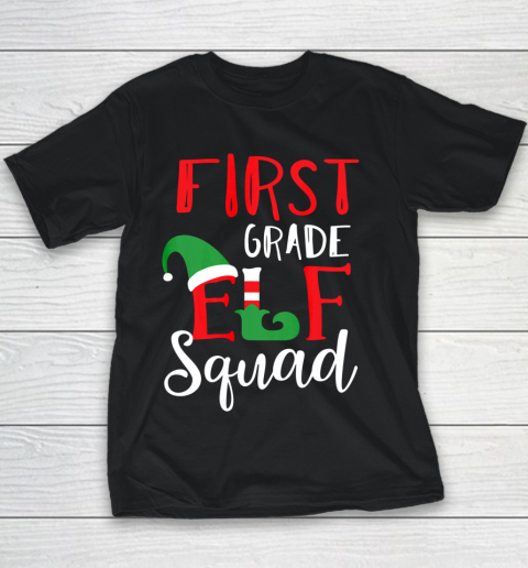 Christmas Elf Squad First Grade Teacher Top Youth T-Shirt