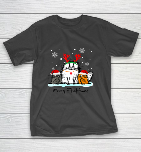 Merry Fluffmas Funny Cat Lover Christmas Gift T-Shirt