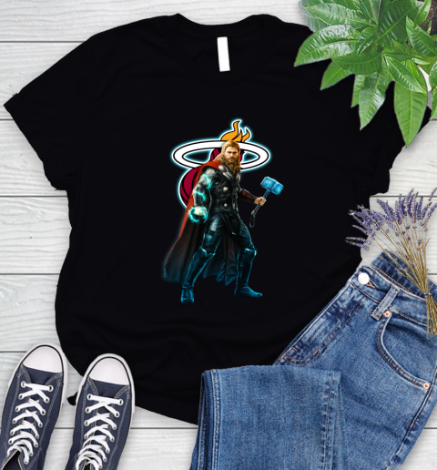NBA Thor Avengers Endgame Basketball Miami Heat Women's T-Shirt 2