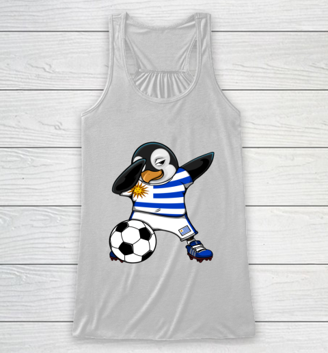 Dabbing Penguin Uruguay Soccer Fans Jersey Football Lovers Racerback Tank