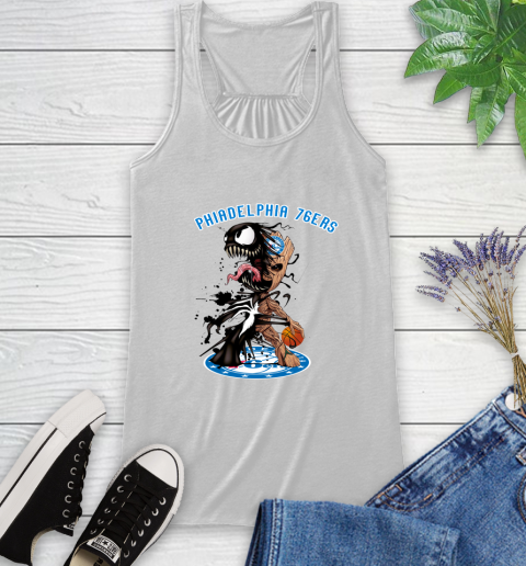 NBA Philadelphia 76ers Basketball Venom Groot Guardians Of The Galaxy Racerback Tank
