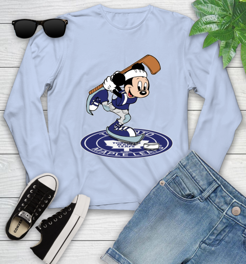 NHL Hockey Toronto Maple Leafs Cheerful Mickey Disney Shirt Youth Long Sleeve - Image 10
