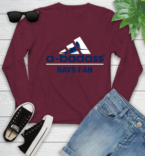 MLB A Badass Tampa Bay Rays Fan Adidas Baseball Sports Youth Long Sleeve 6