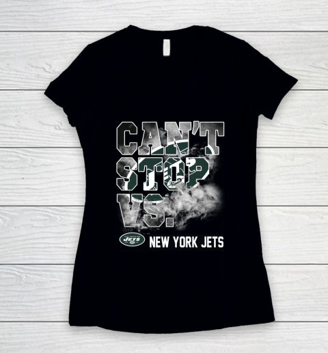 NFL New York Jets Can't Stop Vs Women's V-Neck T-Shirt