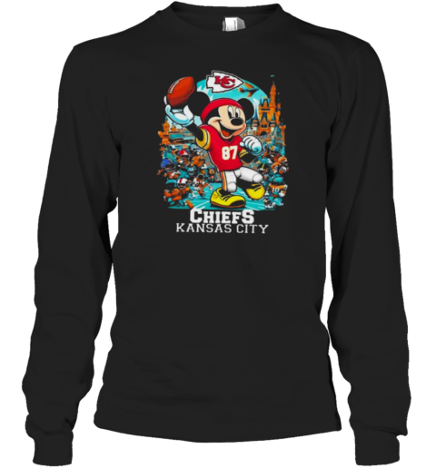 NFL Kansas City Chiefs Mickey Mouse 2024 Long Sleeve T-Shirt