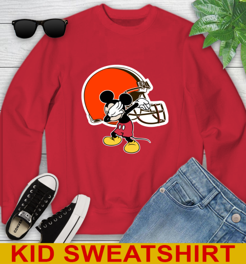 Cleveland Browns NFL Football Dabbing Mickey Disney Sports Youth Sweatshirt 8