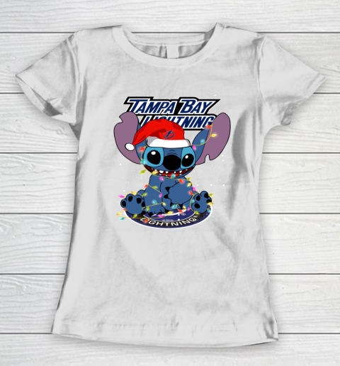 Tampa Bay Lightning NHL Hockey noel stitch Christmas Women's T-Shirt