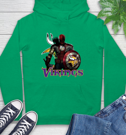 NFL Captain America Thor Spider Man Hawkeye Avengers Endgame Football Minnesota Vikings Hoodie 8
